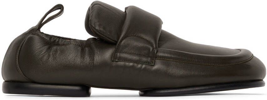 Dries Van Noten Green Leather Padded Loafers