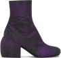 Dries Van Noten Purple Floral Zip Boots - Thumbnail 1