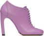 Dries Van Noten Purple Lace-Up Low Ankle Heels - Thumbnail 1