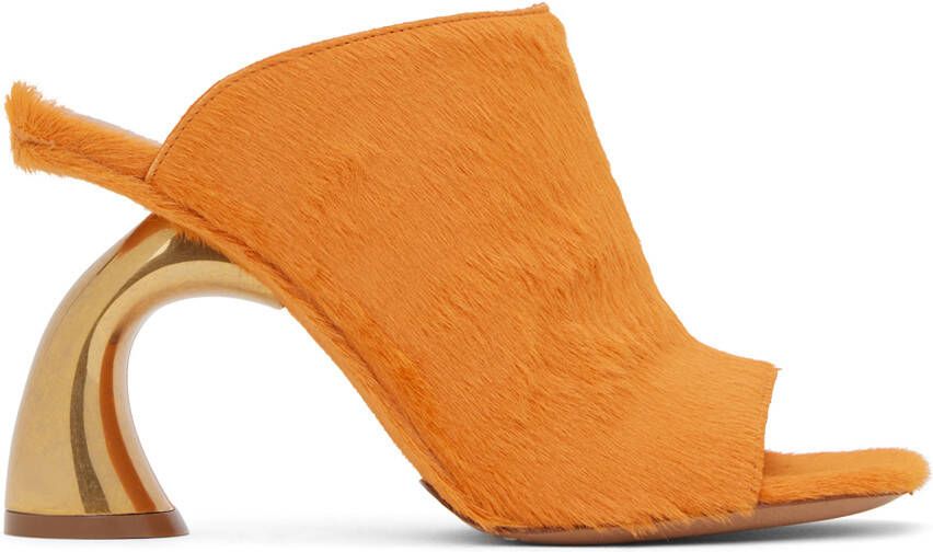 Dries Van Noten SSENSE Exclusive Orange Heeled Sandals