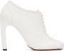 Dries Van Noten White Lace-Up Low Ankle Heels - Thumbnail 1