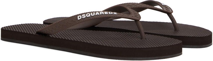 Dsquared2 Brown Foam Flip Flops - Picture 2