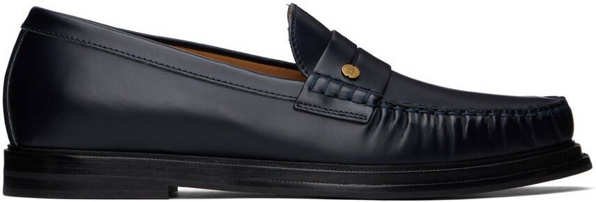 Dunhill Navy Rivet Loafers