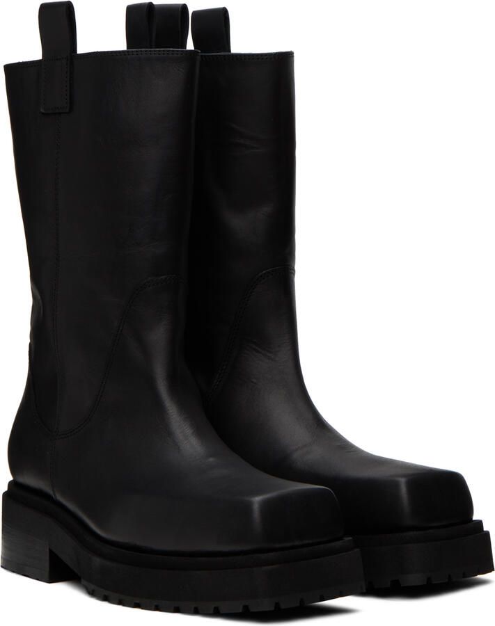 Eckhaus Latta Black Stacked Boots - Picture 2