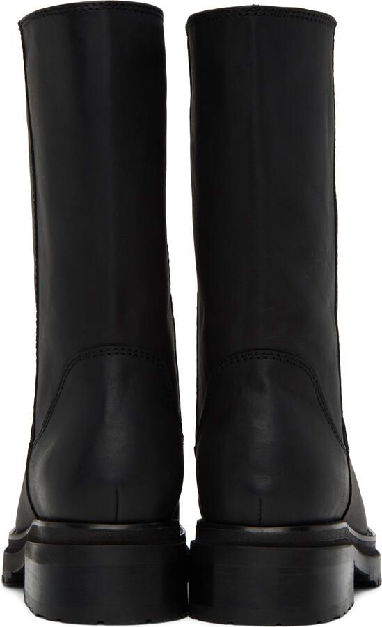 Eckhaus Latta Black Stacked Boots - Picture 5