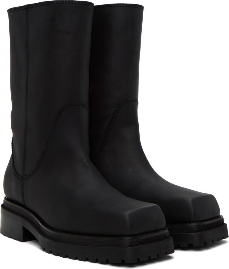 Eckhaus Latta Black Stacked Boots - Picture 3