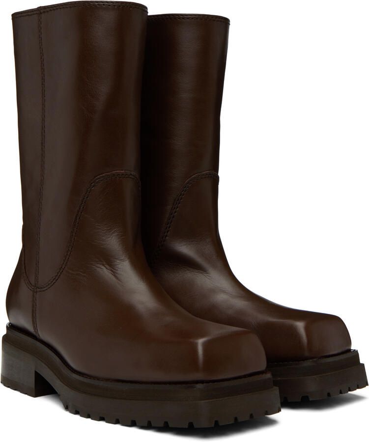 Eckhaus Latta Brown Stacked Boots - Picture 3