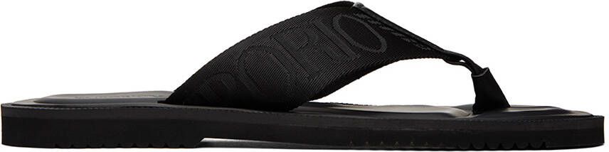 Emporio Armani Black Logo Tape Sandals