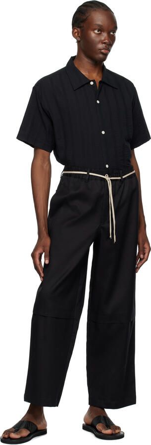 Emporio Armani Black Logo Tape Sandals