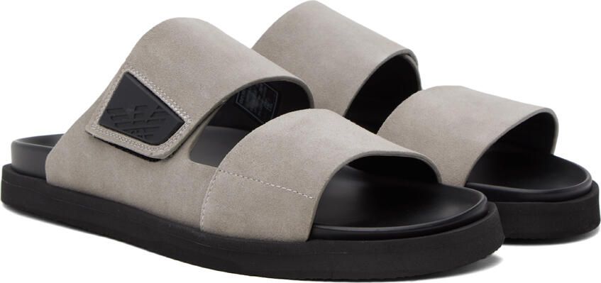 Emporio Armani Taupe Velcro Sandals - Picture 2