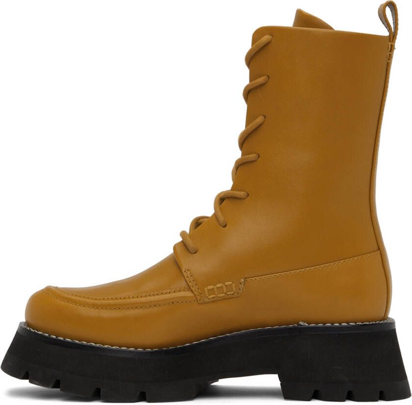 3.1 Phillip Lim Yellow Kate Lace-Up Combat Boots
