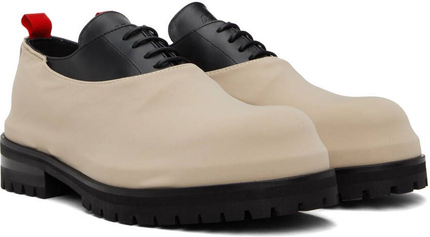 424 Black & Beige Overlay Derbys