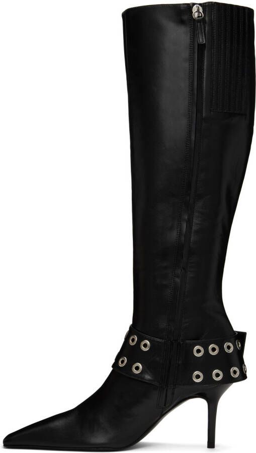 ABRA Black Big Belt Tall Boots