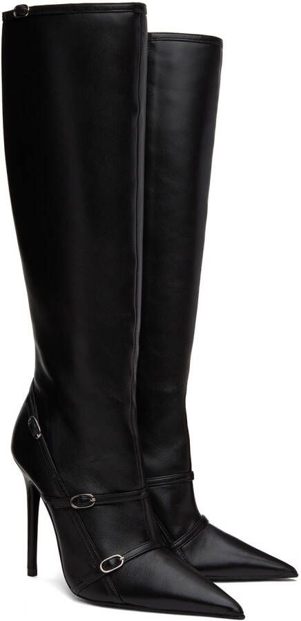 ABRA Black High Belt Boots