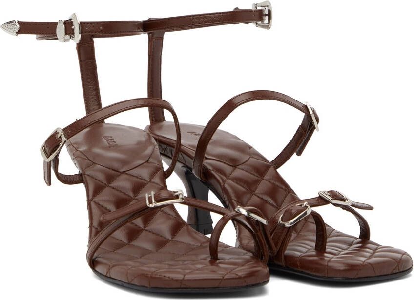 Abra Brown Buckle Heeled Sandals