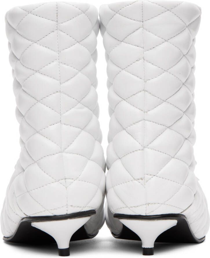 ABRA White Quilted Boots