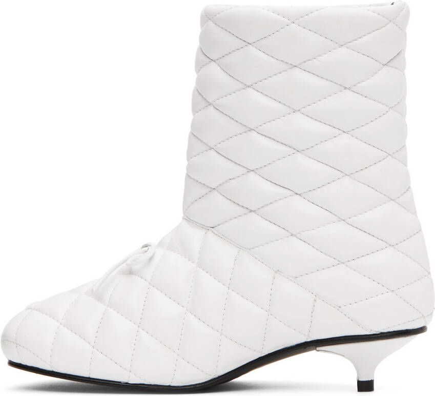 ABRA White Quilted Boots