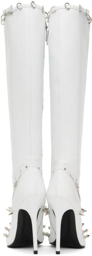 Abra White Spike Boots