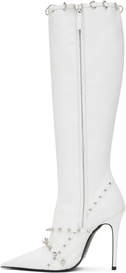 Abra White Spike Boots