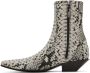 Acne Studios Beige Snake Ankle Boots - Thumbnail 3