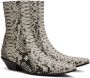 Acne Studios Beige Snake Ankle Boots - Thumbnail 4