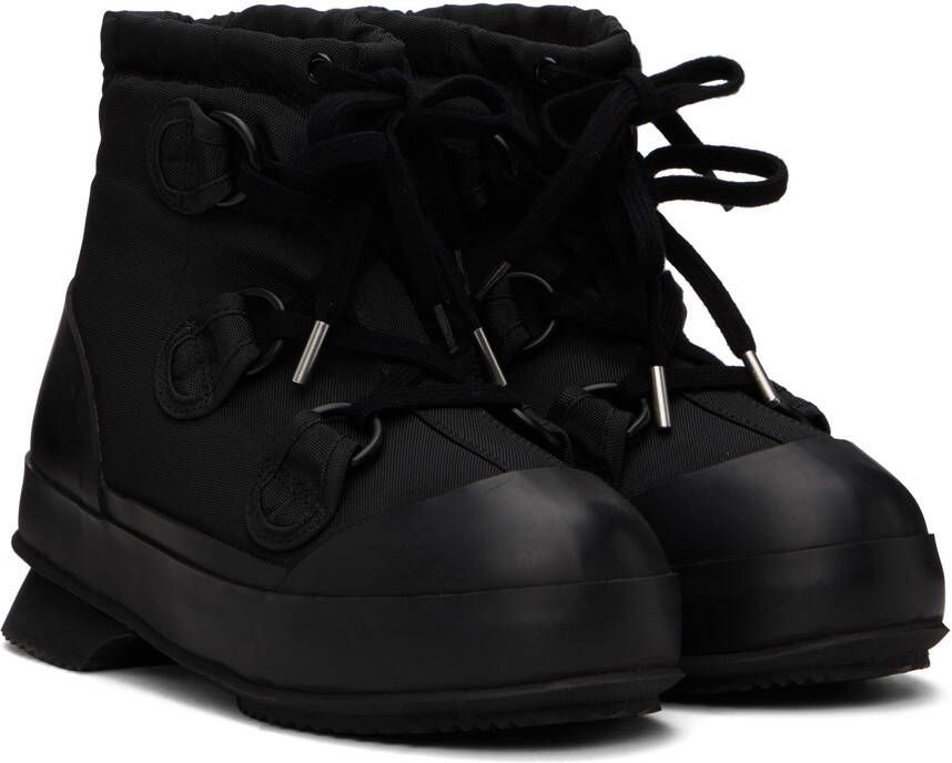 Acne Studios Black Lace-Up Ankle Boots