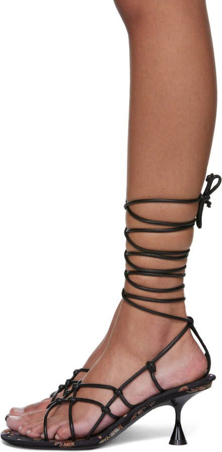 Acne Studios Black Strappy Heeled Sandals