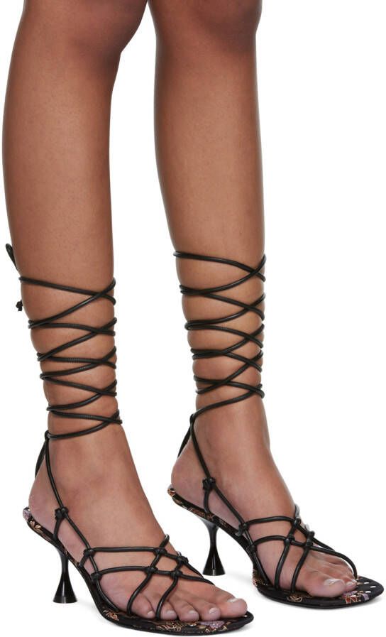 Acne Studios Black Strappy Heeled Sandals