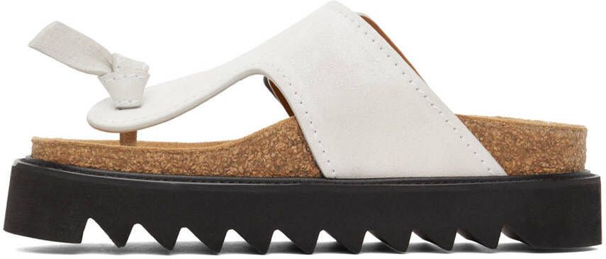Acne Studios Off-White Leather Flat Sandals