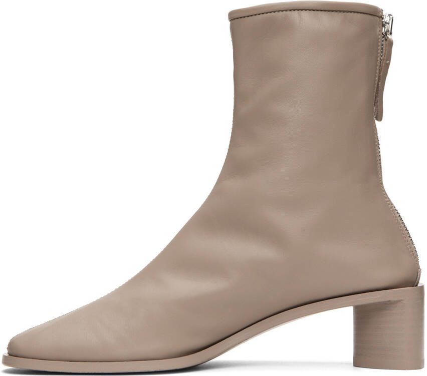 Acne Studios Taupe Branded Ankle Boots