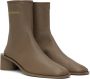 Acne Studios Taupe Branded Logo Boots - Thumbnail 4
