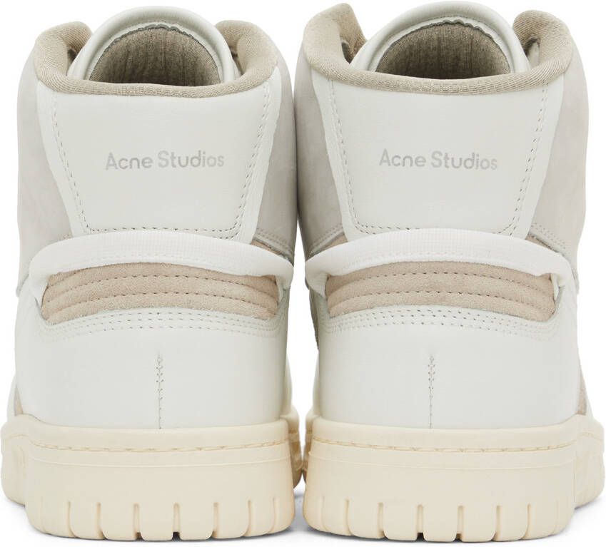 Acne Studios White & Beige Paneled Sneakers