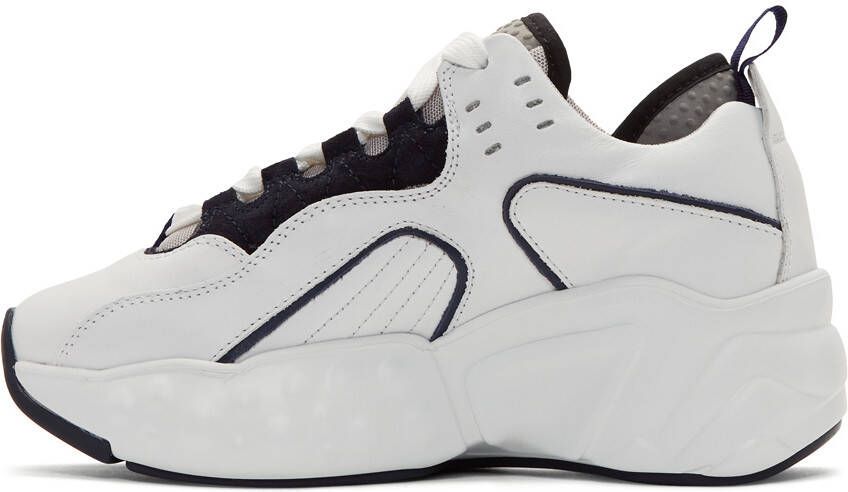 Acne Studios White & Navy Manhattan Sneakers