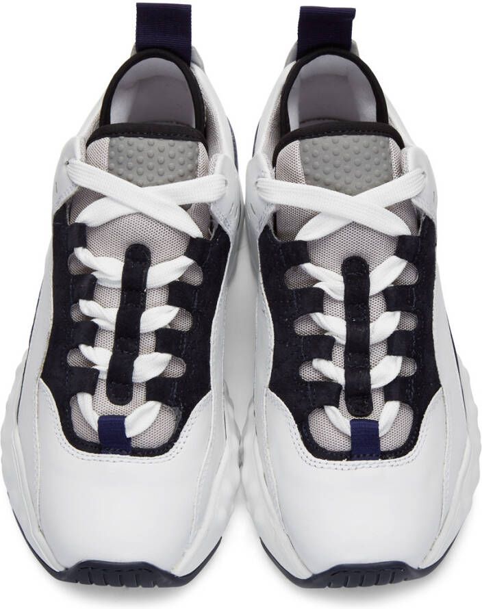 Acne Studios White & Navy Manhattan Sneakers