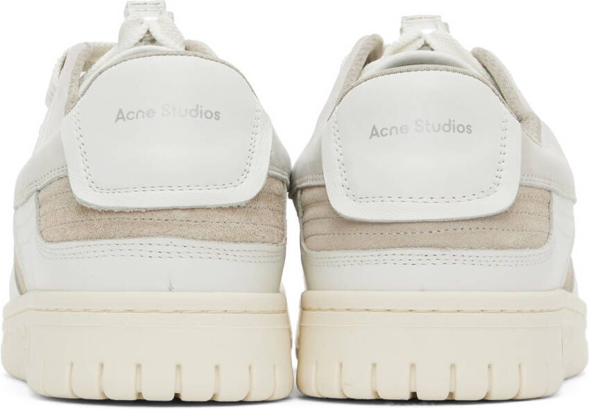 Acne Studios White & Off-White Leather Low-Top Sneakers