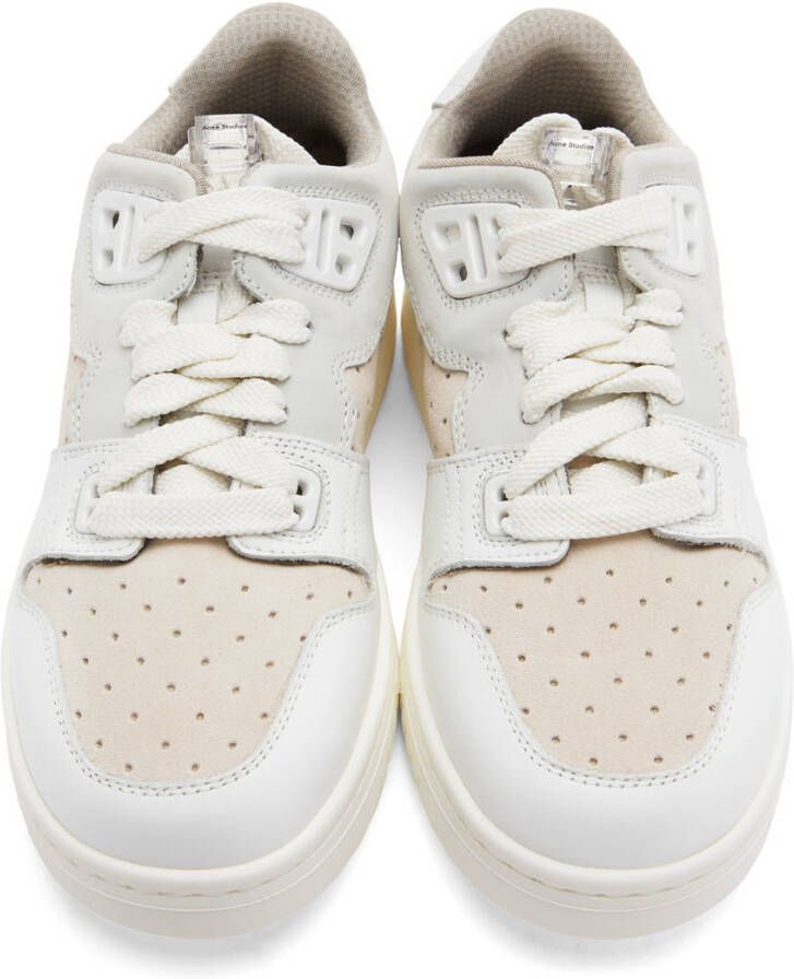 Acne Studios White & Off-White Paneled Low Top Sneakers