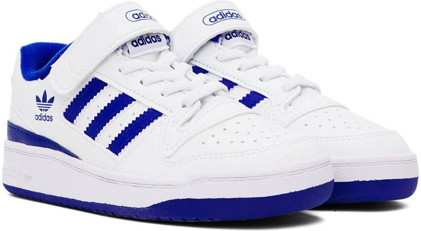adidas Kids White & Blue Forum Low Sneakers
