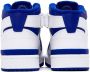 Adidas Kids White & Blue Forum Mid Big Kids Sneakers - Thumbnail 2