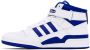 Adidas Kids White & Blue Forum Mid Big Kids Sneakers - Thumbnail 3