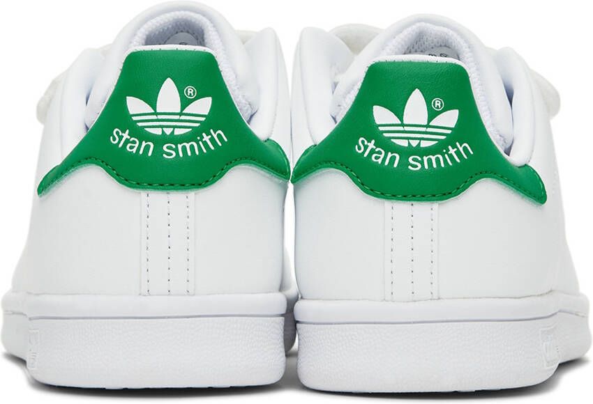 adidas Kids White & Green Stan Smith Little Kids Sneakers