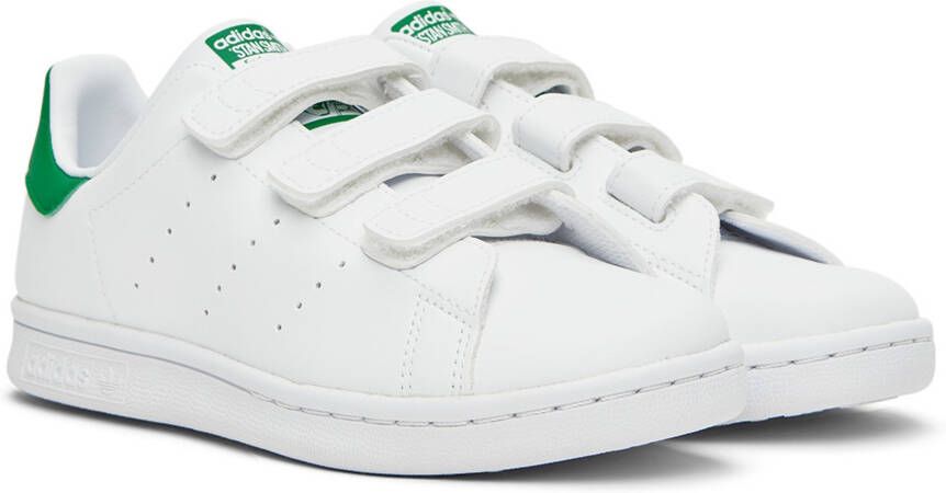 adidas Kids White & Green Stan Smith Little Kids Sneakers