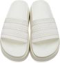 Adidas Originals White Adilette Bonega Slides - Thumbnail 4