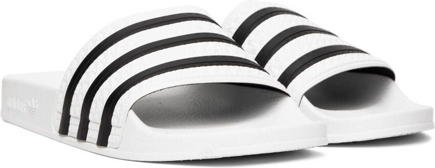 adidas Originals White & Black Adilette Slides
