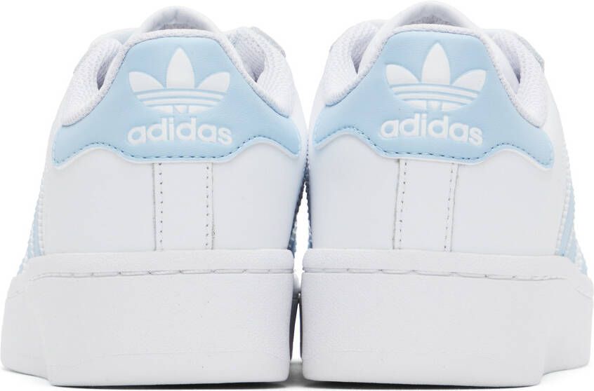 adidas Originals White & Blue Superstar XLG Sneakers