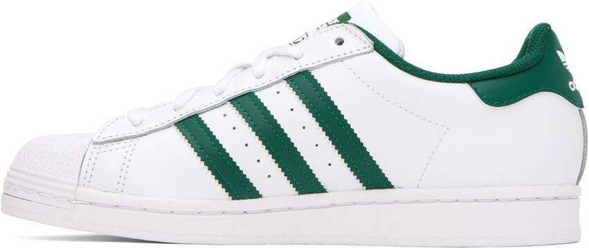 adidas Originals White & Green Superstar Sneakers