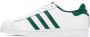 Adidas Originals White & Green Superstar Sneakers - Thumbnail 3