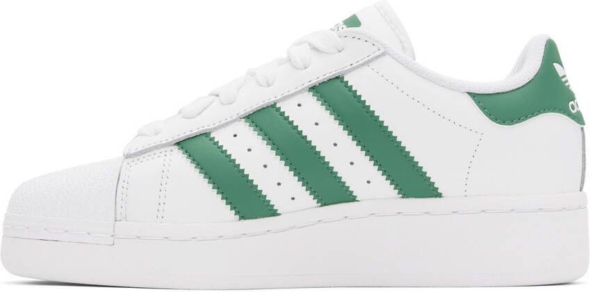 adidas Originals White & Green Superstar XLG Sneakers