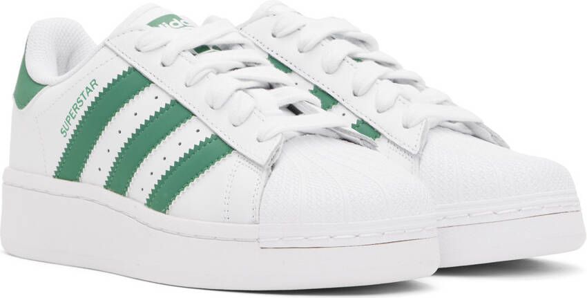 adidas Originals White & Green Superstar XLG Sneakers