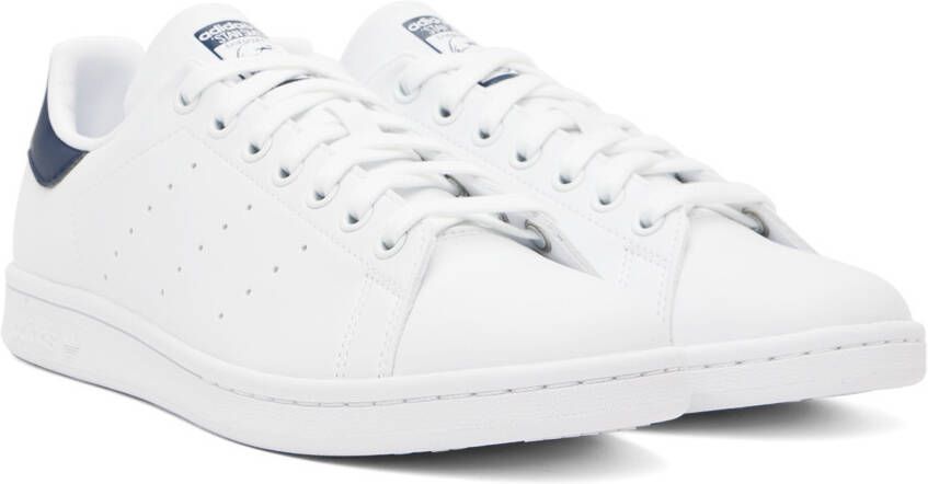 adidas Originals White & Navy Stan Smith Sneakers