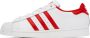 Adidas Originals White & Red Superstar Sneakers - Thumbnail 3